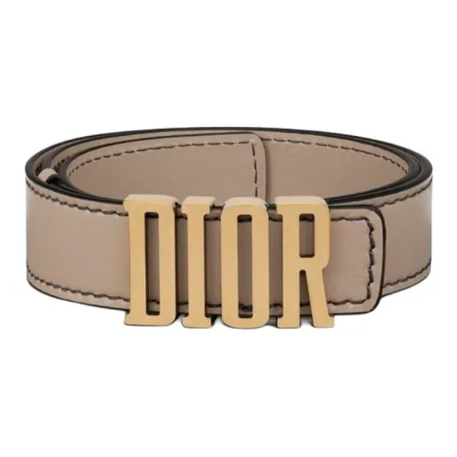 DIOR Ремни из коровьей кожи Женские Бежевые 3 см