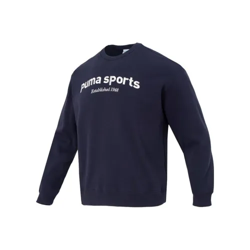 PUMA TEAM CREW FL Темно-синий Синий Мужской Свитшот