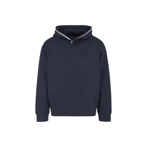 EMPORIO ARMANI FW24 Толстовка Мужской Морской Синий