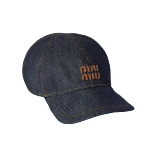 MIU MIU Ткань Кожа Кепки Женские Синий