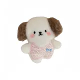 Розовая юбка в стиле Chanel, щенок, брошь