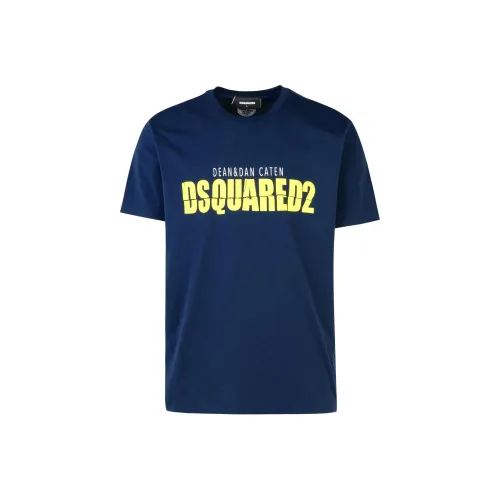 DSQUARED 2 FW24 T Рубашка Мужская Морской Синий