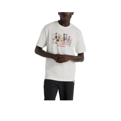 New Balance совместная брендированная спортивная и досуговая футболка мужская Sea Salt