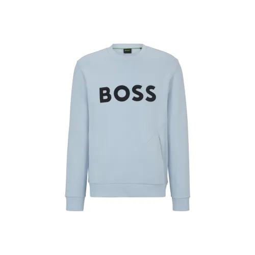 Hugo Boss Хлопковая Смешанная Толстовка с 3D Логотипом Мужская Синяя