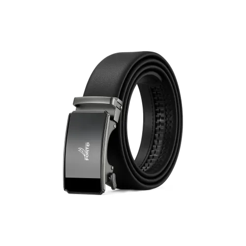 FORTEI Ремни из коровьей кожи Мужской Яркий черный 3,5CM Набор в подарочной коробке