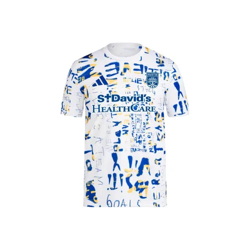Adidas Austin FC MLS KICK Детский Рак Предматчевый Джерси T Рубашка Мужской Многоцветный Белый