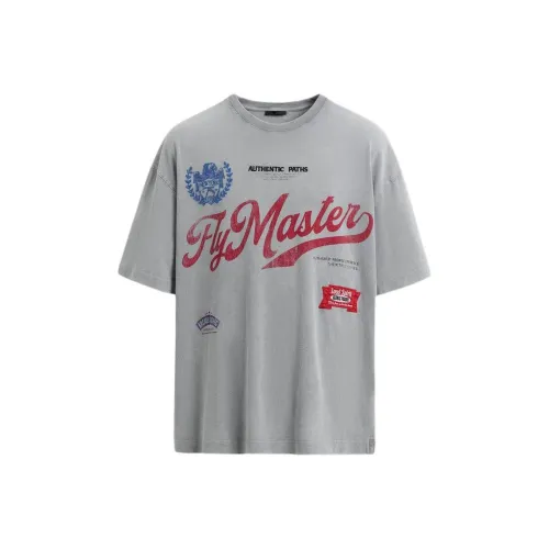 ZARA Мужские T-рубашки среднего серого цвета