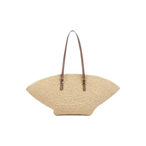 MICHAEL KORS Полиуретан Тоут Сумка Сумка для покупок Сумка на плечо Стандартная Женская Экрю и Кожа Коричневая