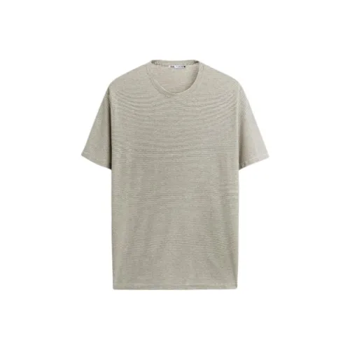 ZARA Телесный/Коричневый Мужские T-рубашки