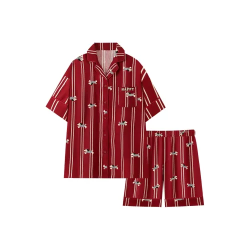HANZIDUO Красный Мужской Пижамный Комплект