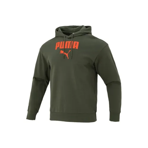 PUMA Свитшот Унисекс Оливково-зеленый