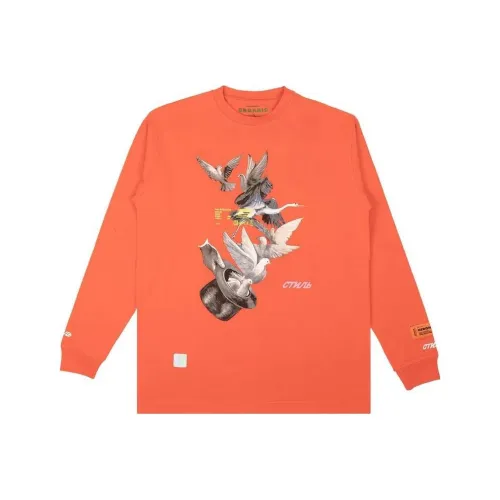 HERON PRESTON Orange Men's Sweatshirts