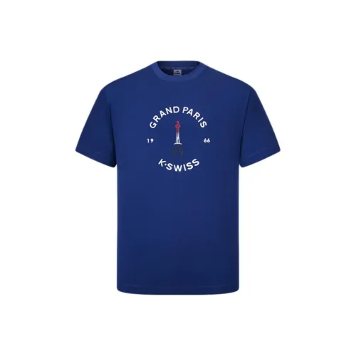 KSWISS T-Shirt Мужской Темный Череп Синий