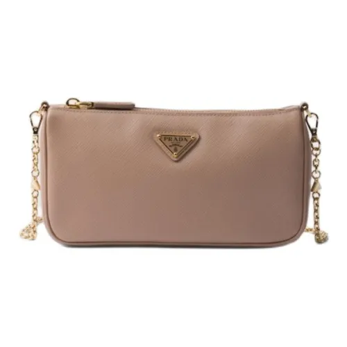 PRADA Saffiano Телячья кожа Сумка через плечо Мини Женская Пудра