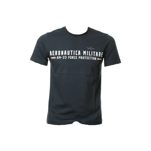 AERONAUTICA MILITARE SS24 T Рубашка Мужская Темно-синяя