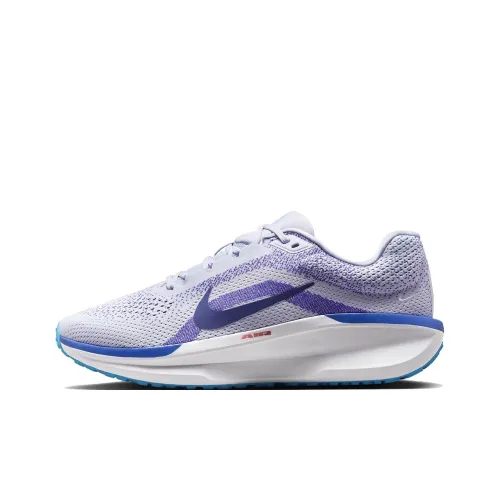 nike Winflo 11 Slip-Resistant Abrasion-Resistant Low Top Casual Running Shoes Men's White Blue Purple