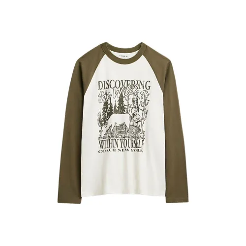 COACH SS24 T Рубашка Мужская Белая Зеленая