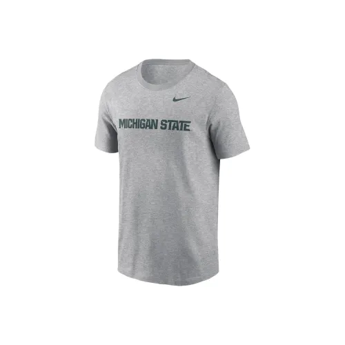nike CollegeMichigan FW24 State Spartans Primetime Wordmark T Рубашка Мужская Серый Heather