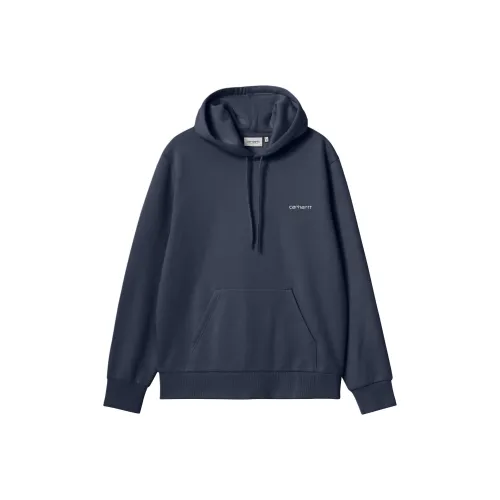 Carhartt WIP С капюшоном Script Вышивка Свитшот Унисекс Авиационный синий