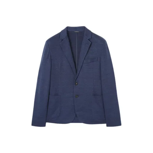 Loro Piana SS25 Бизнес-костюм Пальто Мужской Синий Фиолетовый