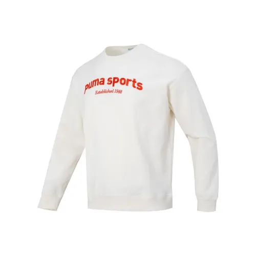 PUMA TEAM CREW FL Белый Красный Мужской Свитшот