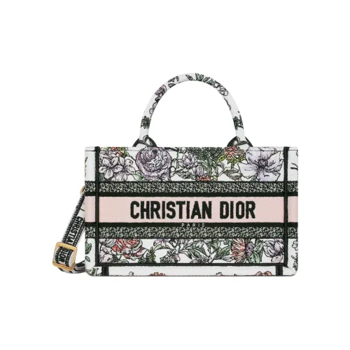 DIOR BookTote Хлопок Тоут Сумка Сумка для покупок Сумка на плечо Сумка Мини Женская Многоцветная