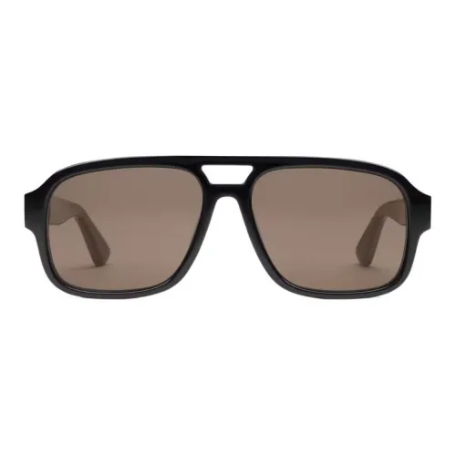 GUCCI Пластиковая оправа Aviator Солнцезащитные очки Мужские Черные