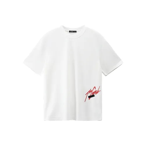 CAISEDI Белая Мужская T-Рубашка