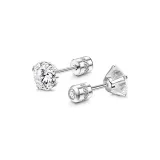 Серьги-гвоздики "Лунный свет" (Стальной) 3 мм