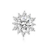 Серьги-гвоздики "Чистая любовь" Снежинка (Снег)