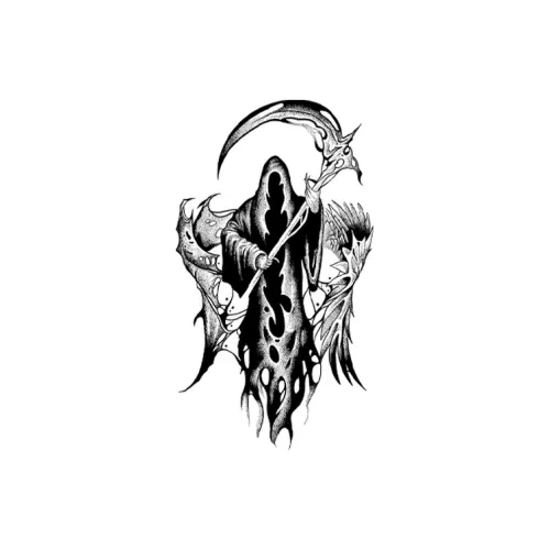 QINGSHANQIHAI Scythe Shadow Временные татуировки 1 шт