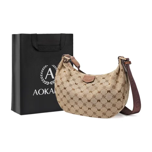 AOKANG Ткань Сумка через плечо Средняя Женская Умбра Коричневый Классический Черный