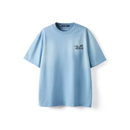 HLA JEANS Короткий рукав T-рубашки Мужской Небесно-голубой Цветочный 14