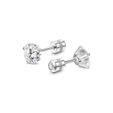 Серьги-гвоздики "Лунный свет" (Стальной) 4 мм