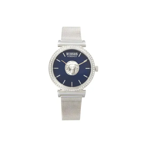 VERSUS Brick Lane Mesh Collection Женские часы Кварцевый механизм Ремешок из нержавеющей стали 34 мм Синий циферблат