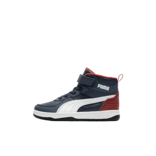 PUMA Rebound Rugged V Детские Скейтбординги MID Топ Черный/Белый Пре-Школа