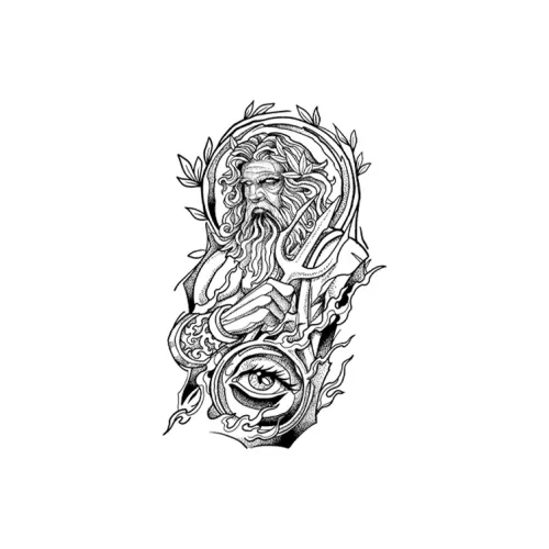 QINGSHANQIHAI Посейдон'S TRIDENT Временные татуировки Eye 1 шт