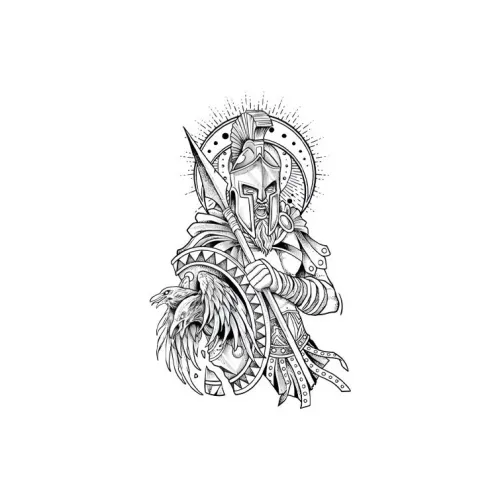 QINGSHANQIHAI Спартанский воин SPIRIT Временные татуировки 1 шт