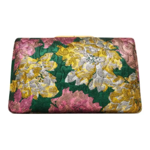 SAINT LAURENT Переработанная шерсть Сумка на плечо Клатч Маленький Женский Зеленый Розовый Голд Цвет