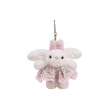 Летнее платье с розовыми цветами, украшенное ушками кролика, в стиле принцессы