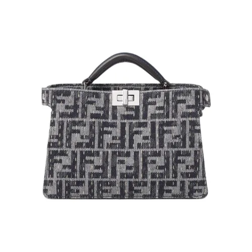 FENDI Peekaboo ISeeU Хлопок Сумка через плечо Сумка Мужская Синяя