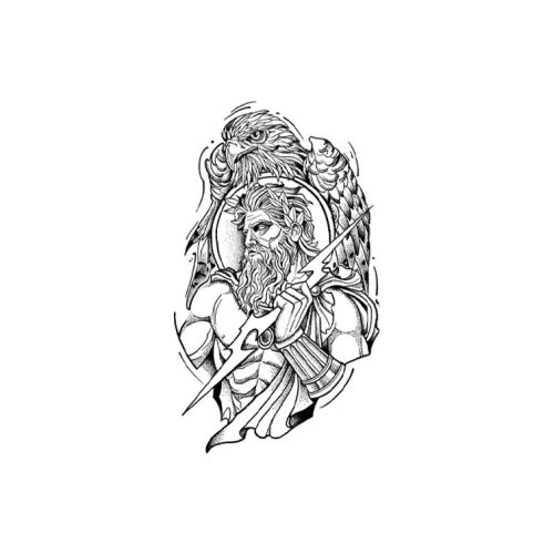 QINGSHANQIHAI ZEUS Sacred EAGLE Временные татуировки 1 шт