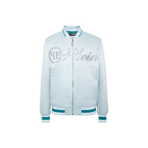 PHILIPP PLEIN SS25 Хлопковый пуховик Мужской Светло-синий