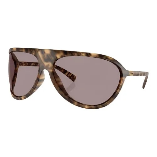 MIU MIU Квадратные солнцезащитные очки Мужские Черепаховый цвет