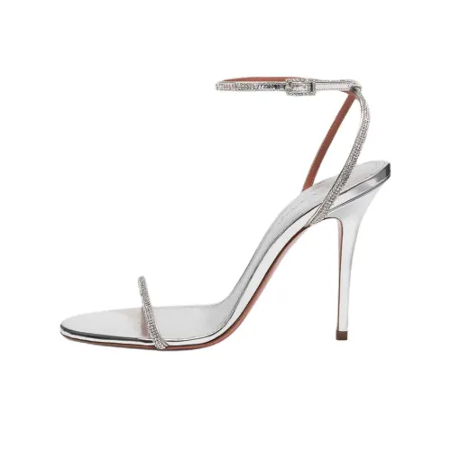AMINA MUADDI Diamante One Ремешок Сандалии 10,5 см Женские Серебристые