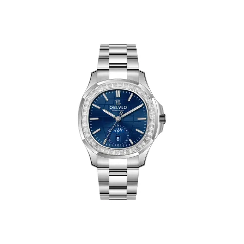 OBLVLO Автоматический механический механизм Часы Мужские синий циферблат