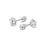 Серьги-гвоздики "Лунный свет" (Стальной) 5 мм