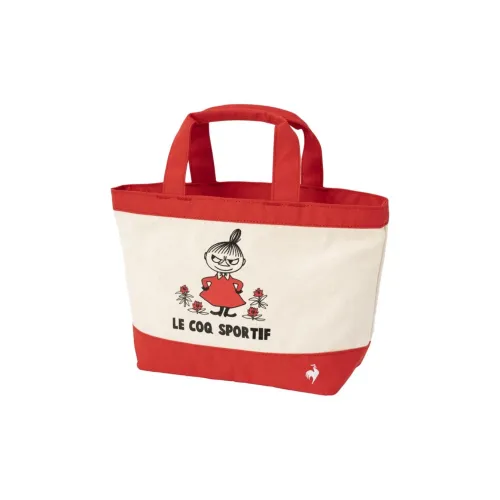 Le Coq Sportif MOOMIN Collaboration Хлопок Тоут Сумка Сумка для покупок Сумка Мини Женская Красная и Бежевая