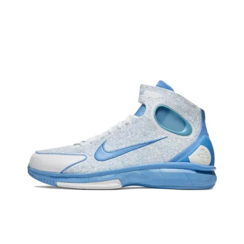 Nike Air Zoom Huarache 2K4 Slip-resistant Abrasion-resistant High Top Vintage Basketball Shoes Unisex White Blue