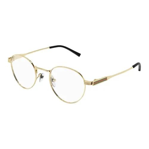 GUCCI Металл Овал Оправы для очков Мужской Золотой